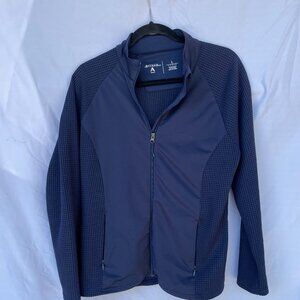 Antigua lady's navy blue zip up jacket size large